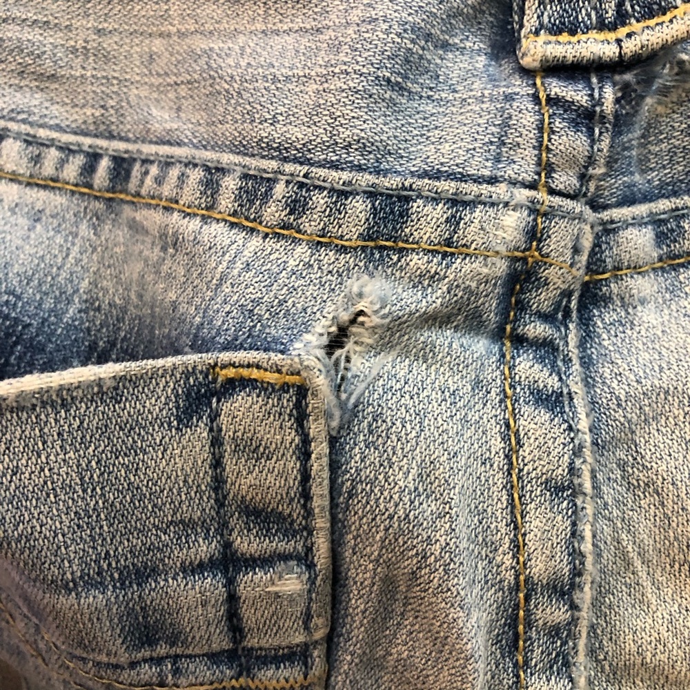 VINTAGE Y2K GAP Original Low Rise Flare Light Wash Distressed Denim Jeans - Picture 6 of 8